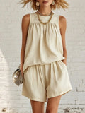 Haven Beck Maren Women's Casual Gathered Shorts Two Piece Set