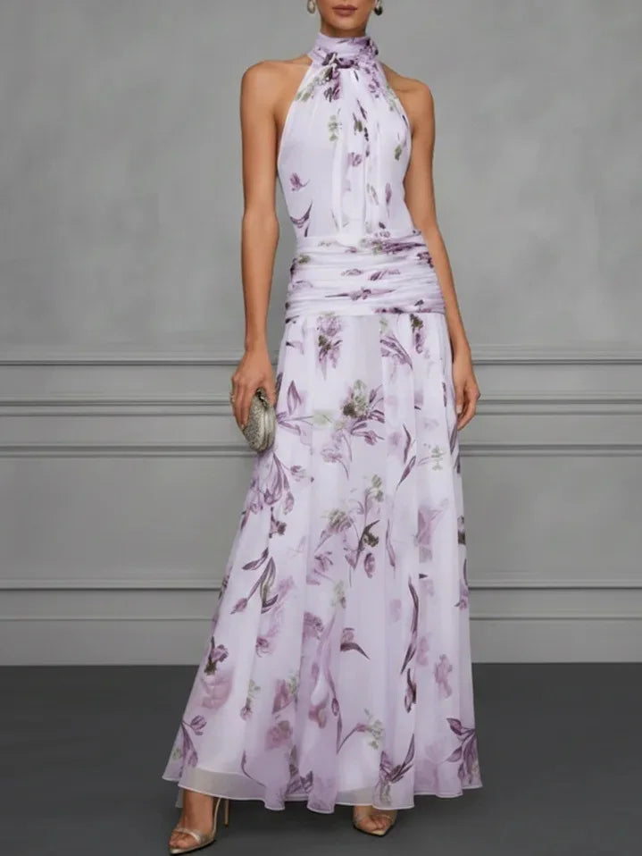 Haven Beck Jazlyn Floral Halter Maxi Dress Wedding Guest