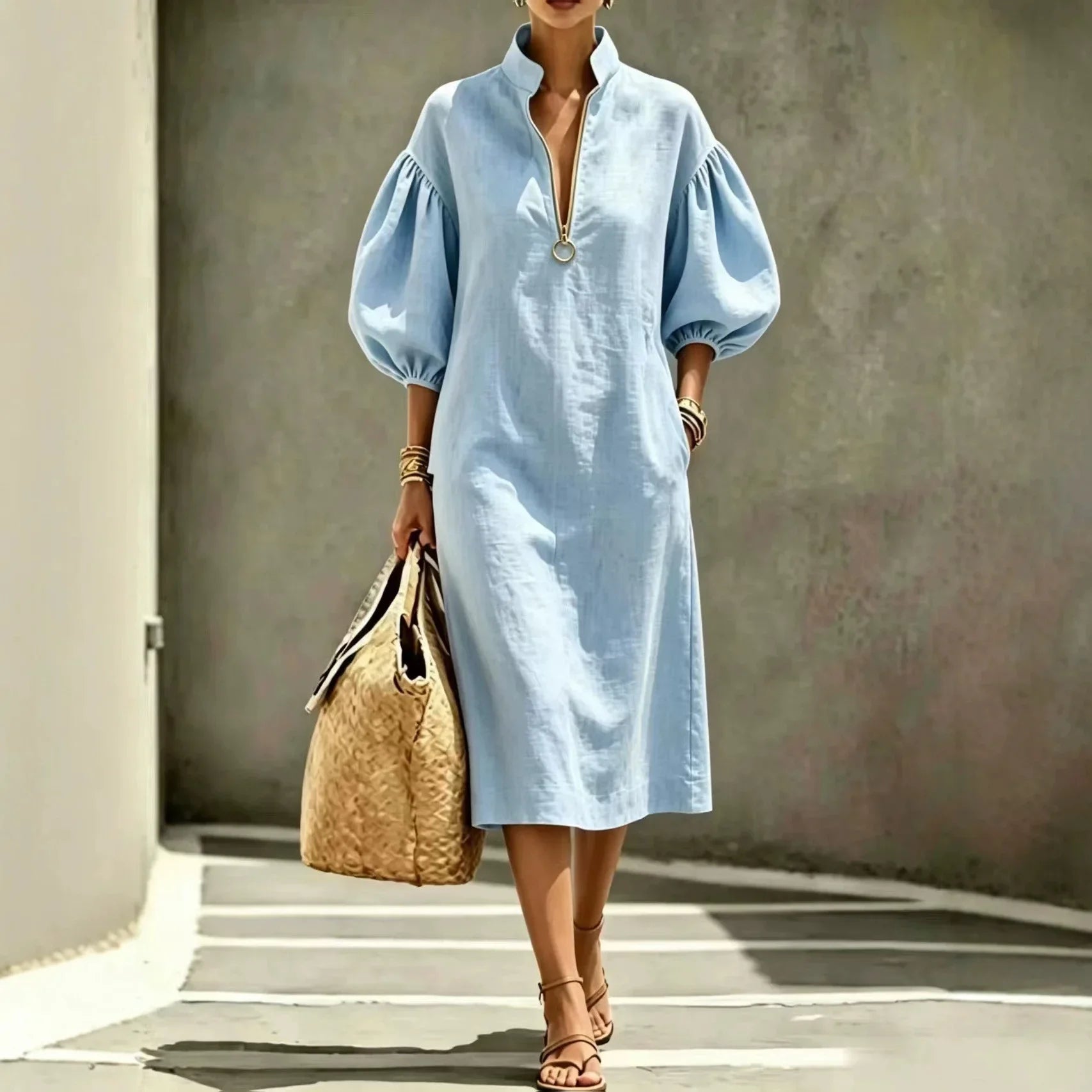 Haven Beck Madelyn Casual Chic Midi Dress