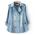 Haven Beck Women's Darby Denim Cape Jacket Double Breasted