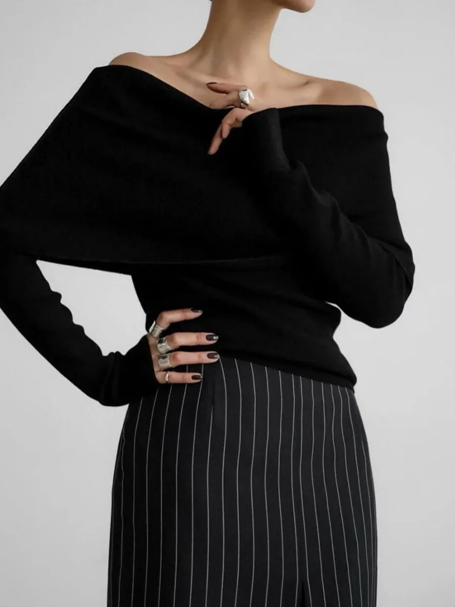 Haven Beck Women's Eliza Foldover Neck Sweater