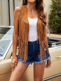 Women's Fringe Faux Suede Vest