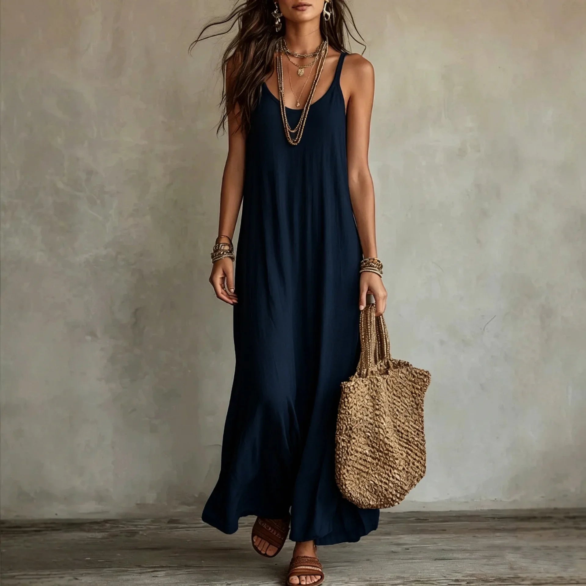 Haven Beck Women's Rhea Relaxed Cami Maxi Dress Sleeveless