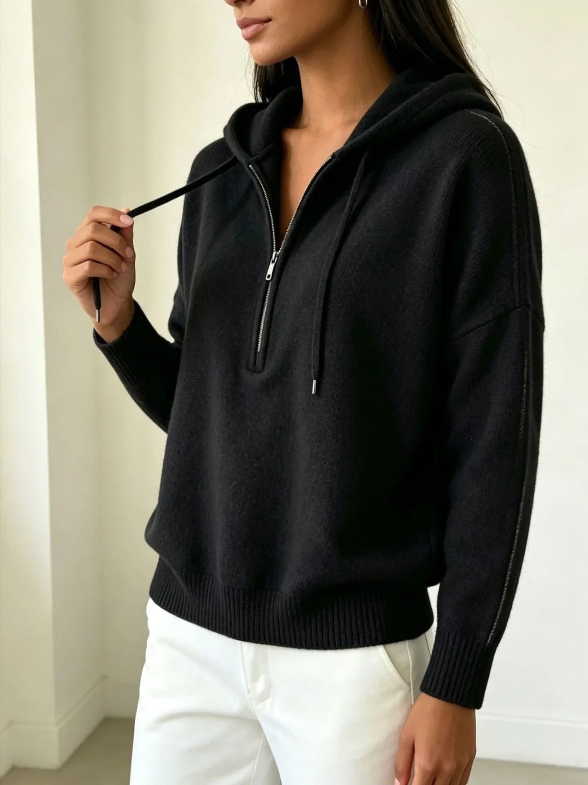 Haven Beck Women's Maribel Ribbed Hood Sweater