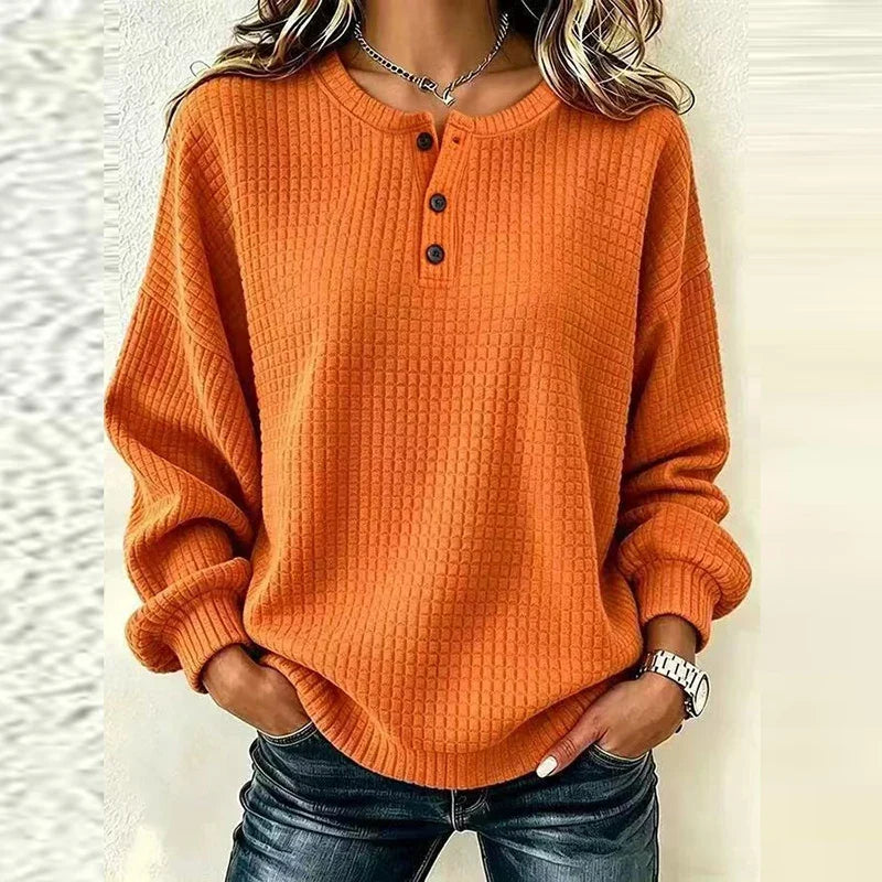 Women's Fenna Waffle Knit Henley Blouse