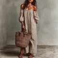 Haven Beck Madison Off-Shoulder Puff Sleeve Maxi Dress