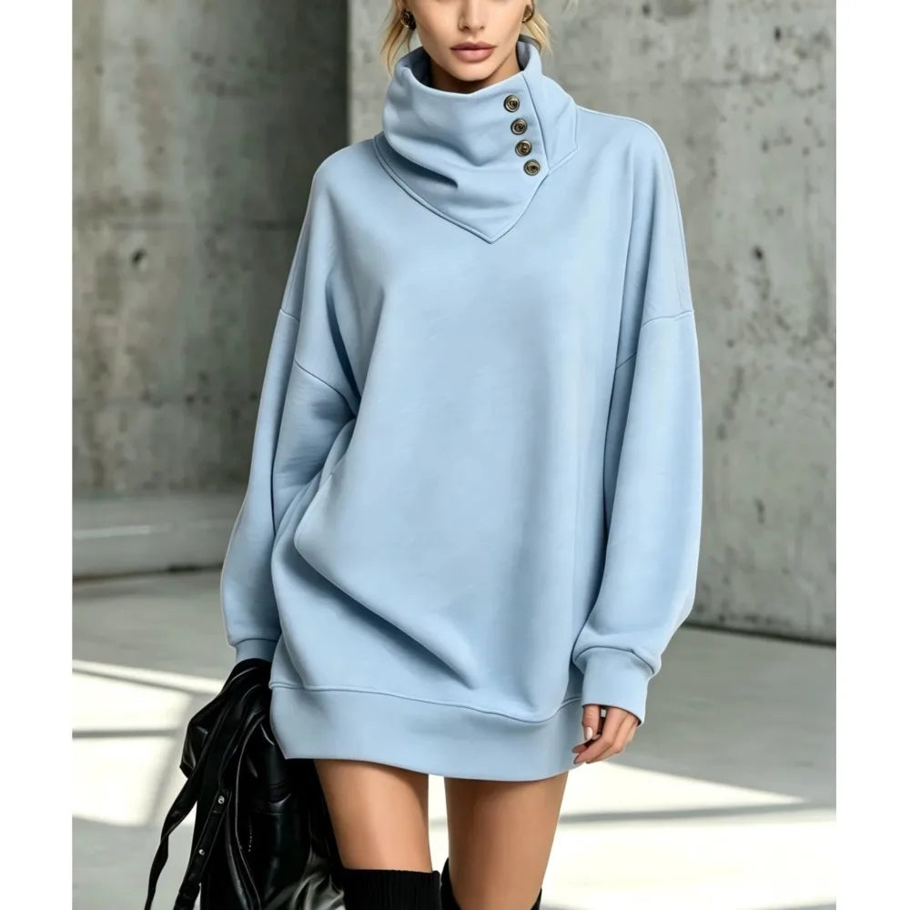 Haven Beck Women's Adaline Button Sweatshirt Dress