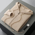 Men's Callum Cashmere Zip-Front Knit Hoodie
