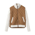 Women's Nolani Quilted Jacket Cable-Knit Sleeves Insulated
