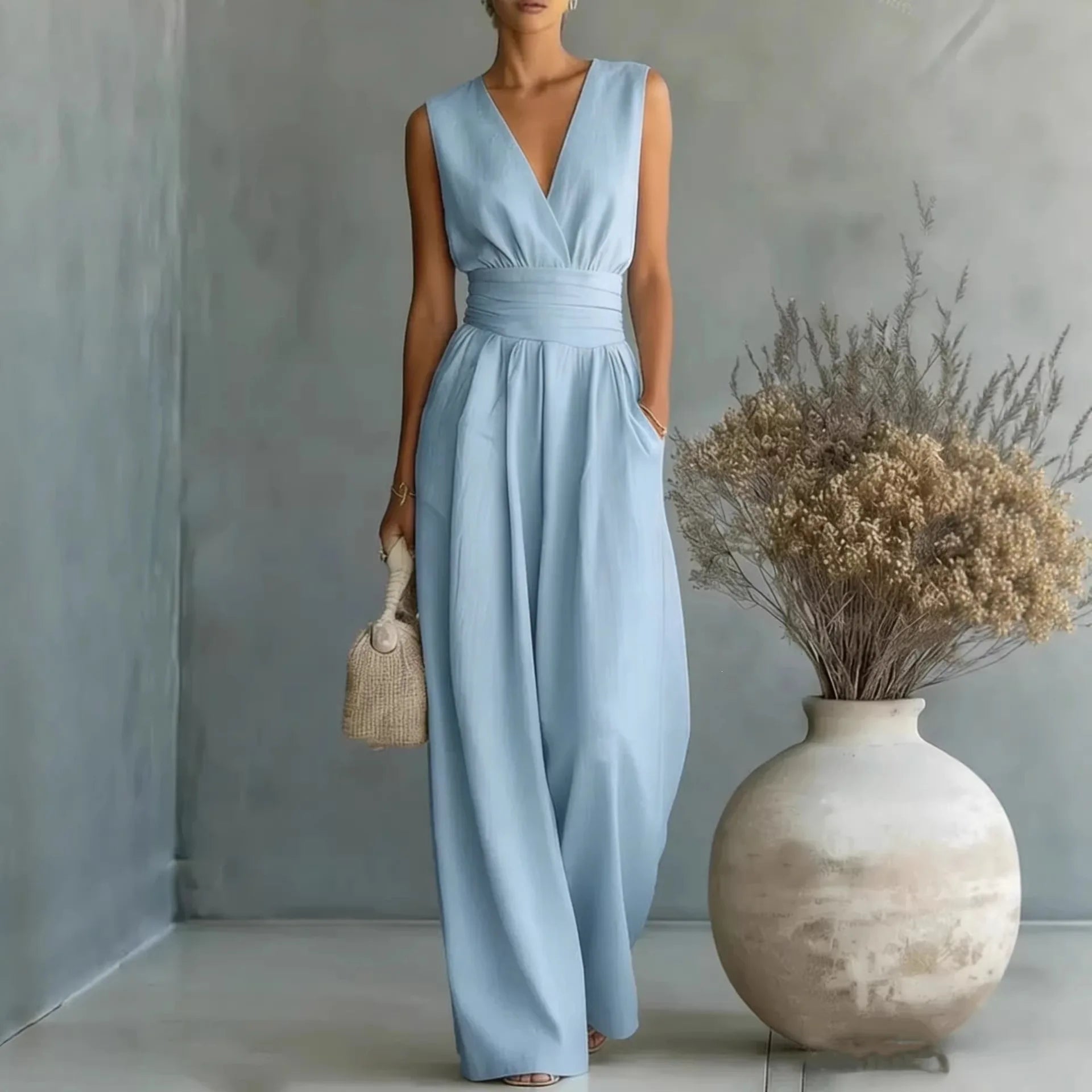 Haven Beck Lily Women's Sleeveless V-Neck Wide-Leg Jumpsuit