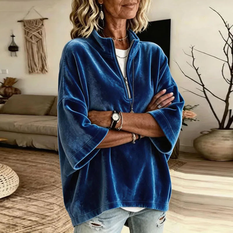 Women's Mirelle Soft Velvet Half Zip Pullover