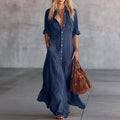 Haven Beck Naomi Loose Tiered Button-Down Maxi Dress