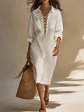 Women's Madelyn Tie Front Midi Dress