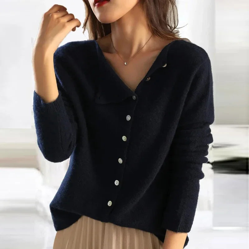 Haven Beck Women's Anya Asymmetric Button Cardigan
