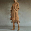 Women's Eliana Tassel Mock Neck Dress Fringe Hem