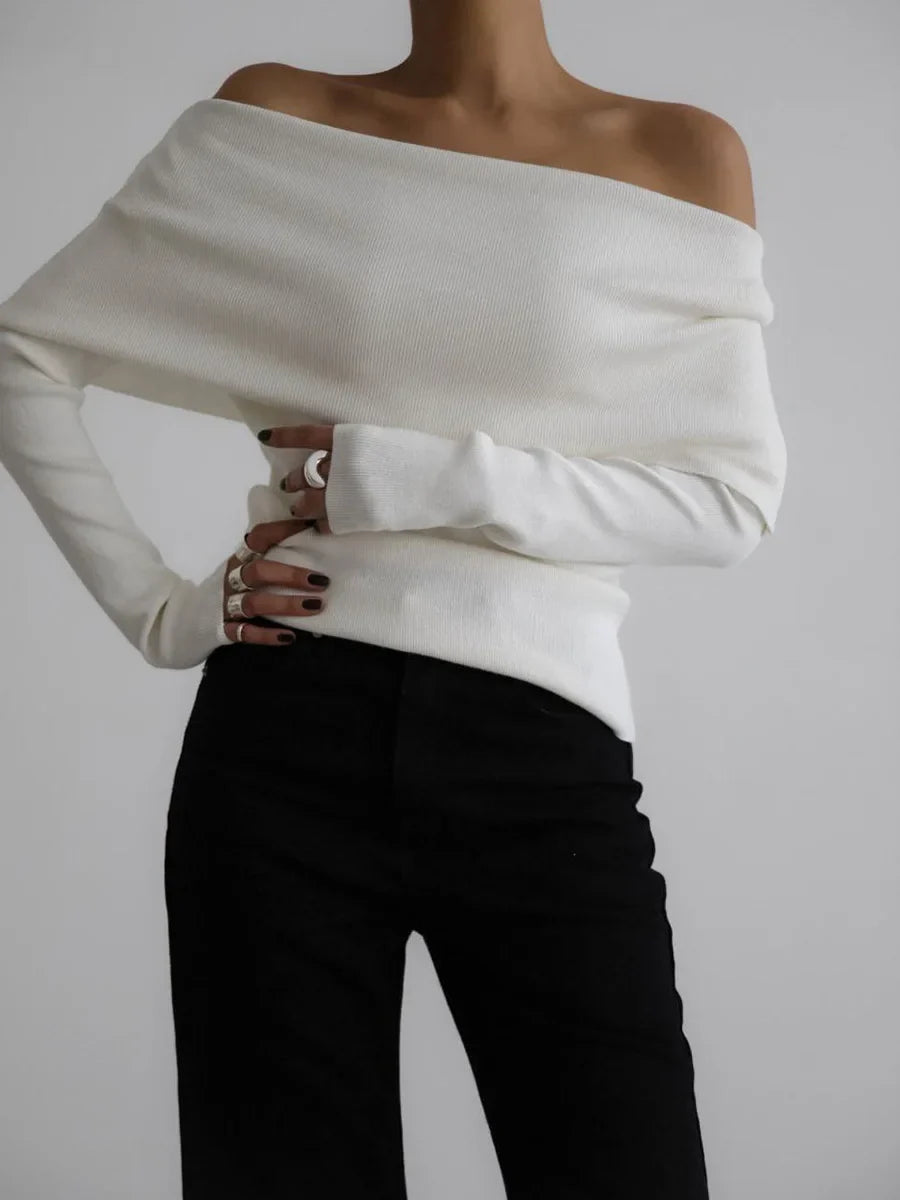 Haven Beck Women's Eliza Foldover Neck Sweater