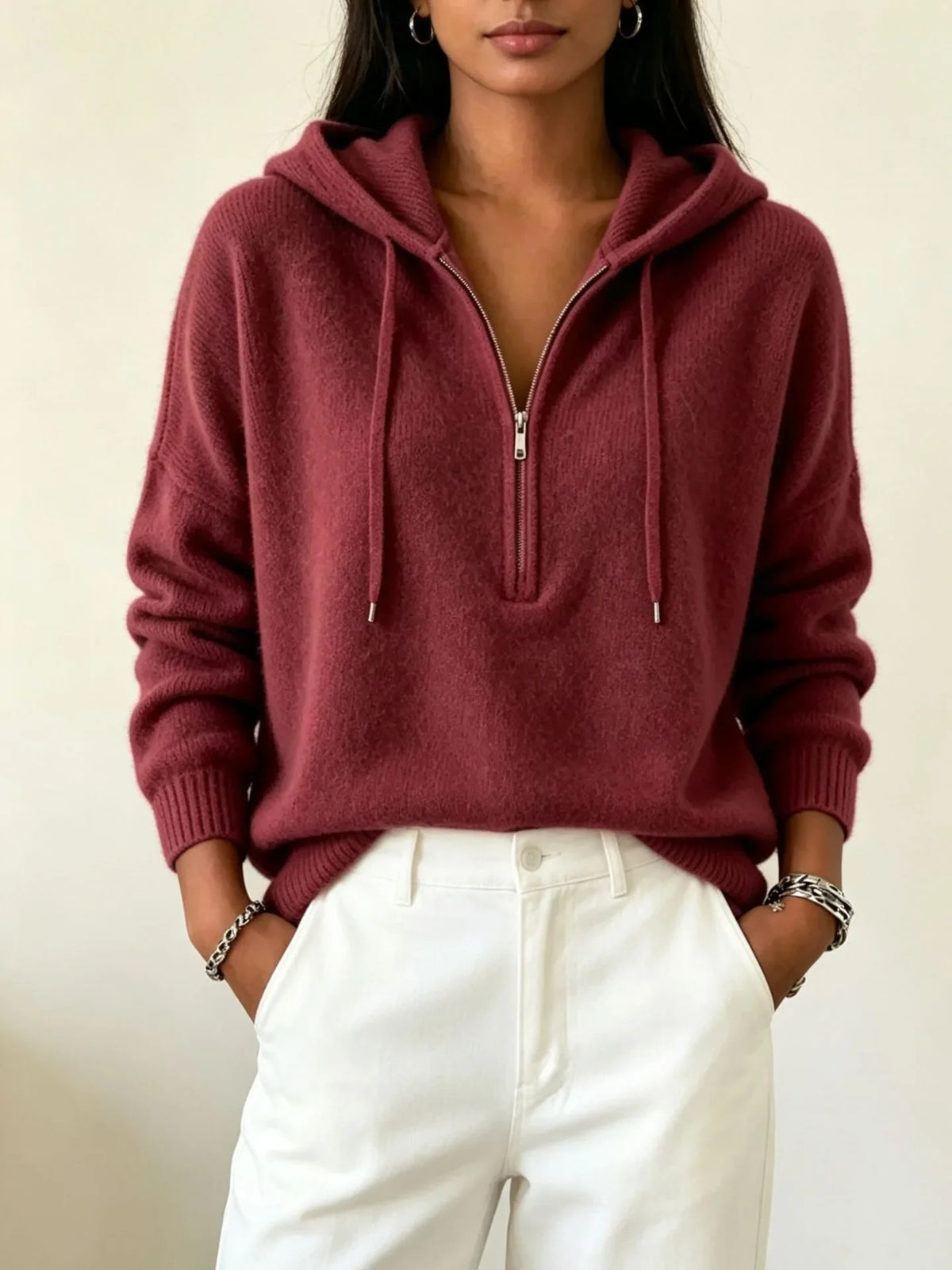 Haven Beck Women's Maribel Ribbed Hood Sweater