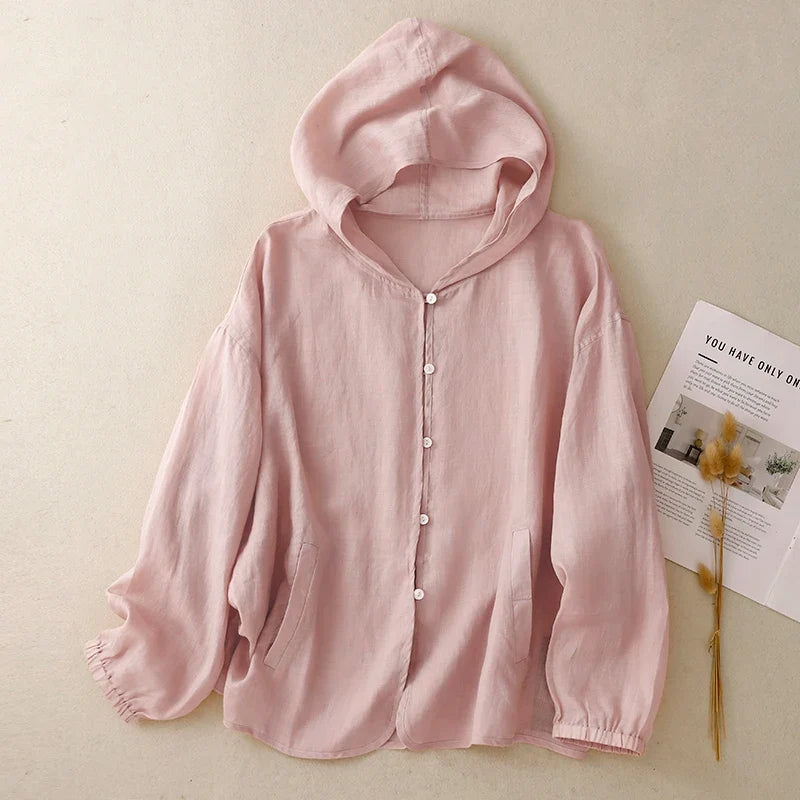 Women's Aurelia Hooded Linen Cardigan