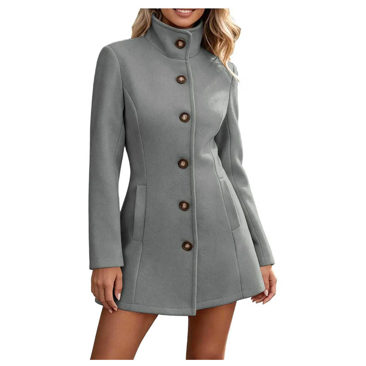 Women's Adeline Stand Collar Peacoat