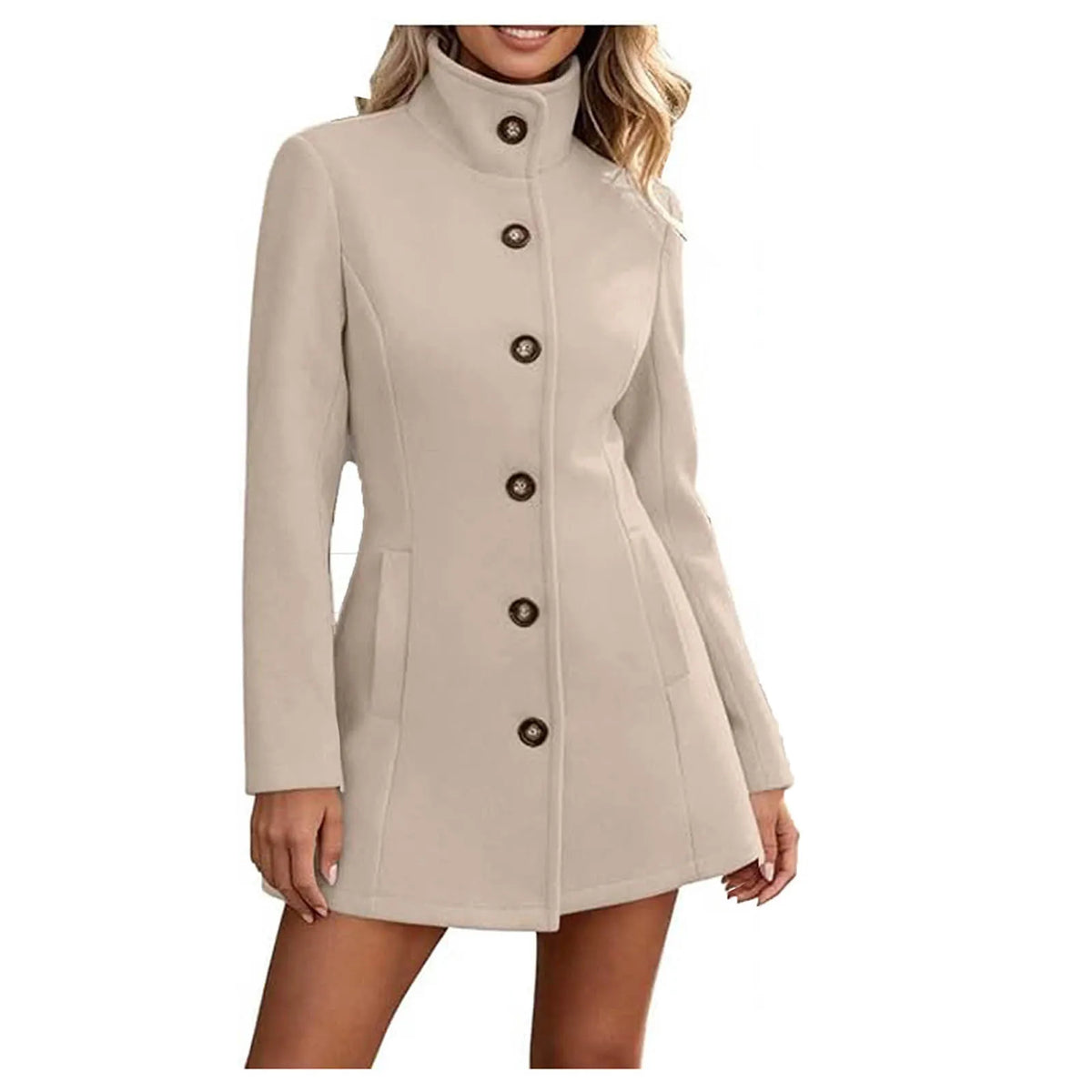 Women's Adeline Stand Collar Peacoat