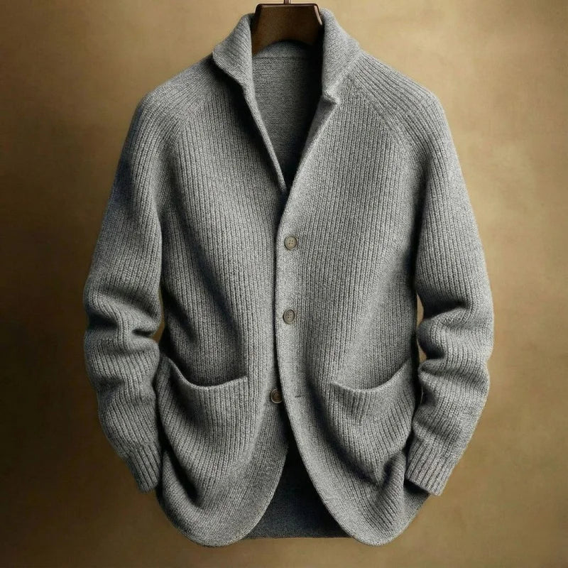 Haven Beck Men's Bennett Ribbed Knit Blazer Cardigan