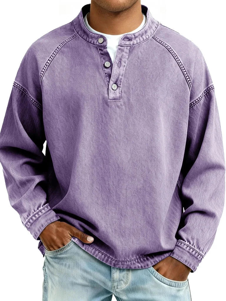 Haven Beck Men's Calder Vintage Denim Henley Pullover