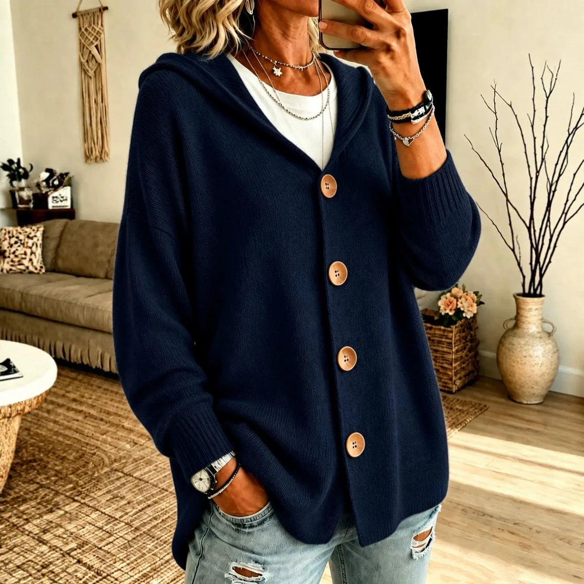 Haven Beck Women's Delia Knit Button Cardigan