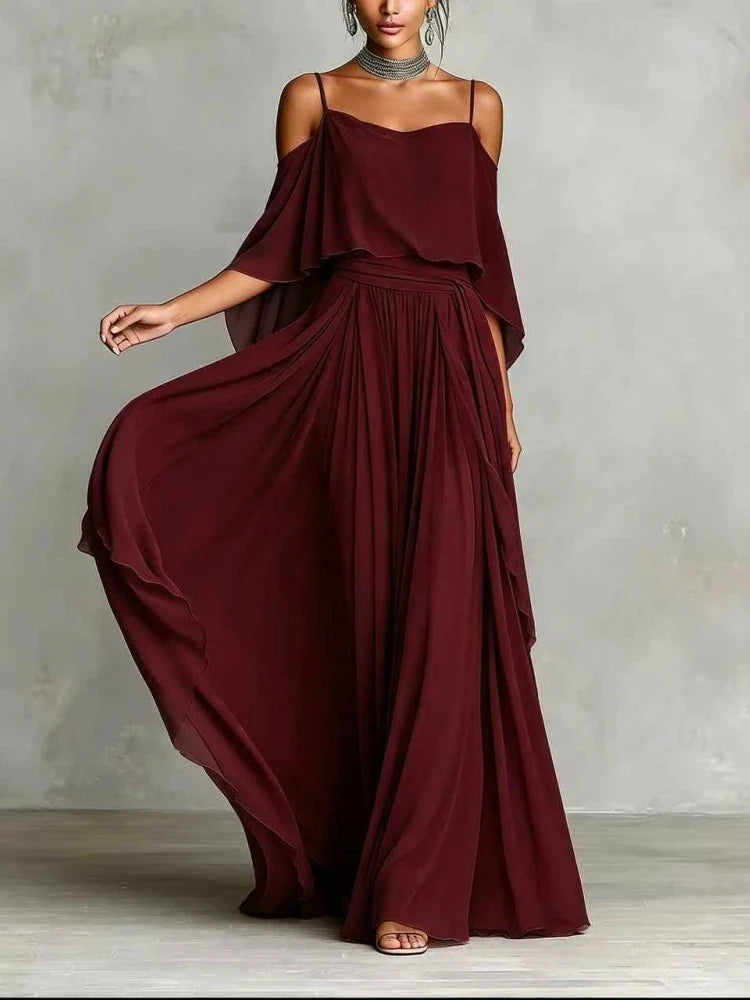 Women's Evangeline Off Shoulder Chiffon Maxi Dress