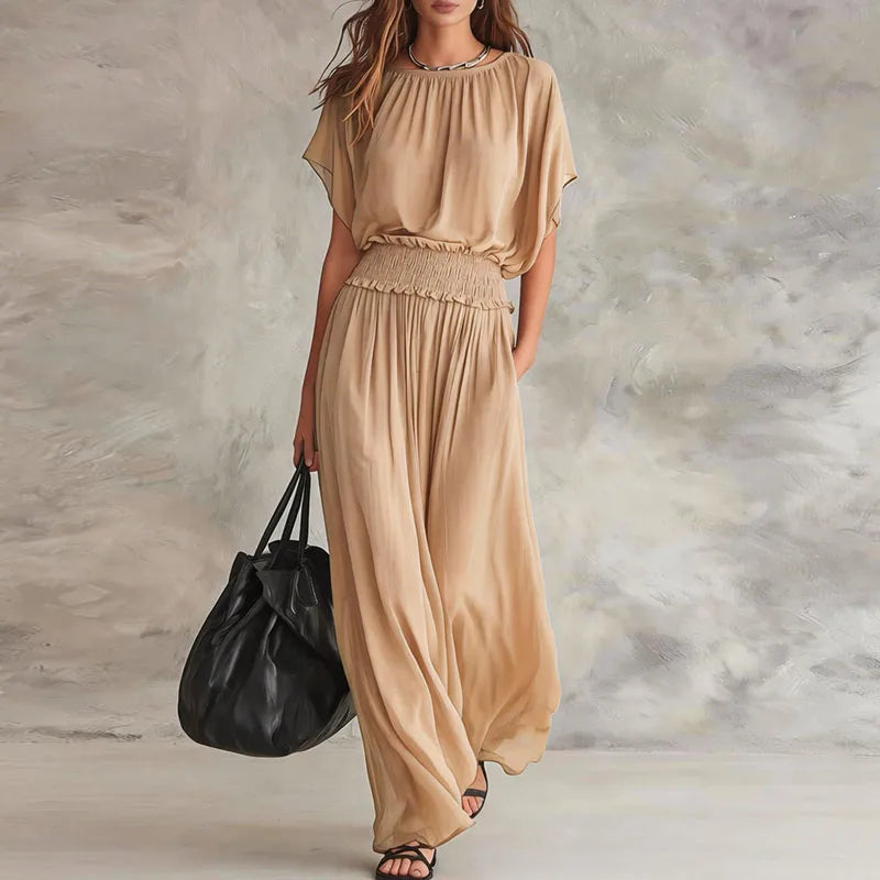 Haven Beck Heather High Waist Smocked Maxi Dress
