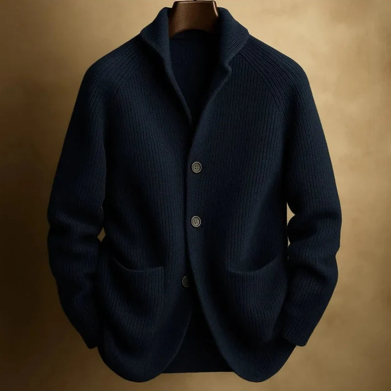 Haven Beck Men's Bennett Ribbed Knit Blazer Cardigan
