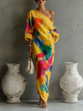 Haven Beck Soleil One Shoulder Bohemian Maxi Dress