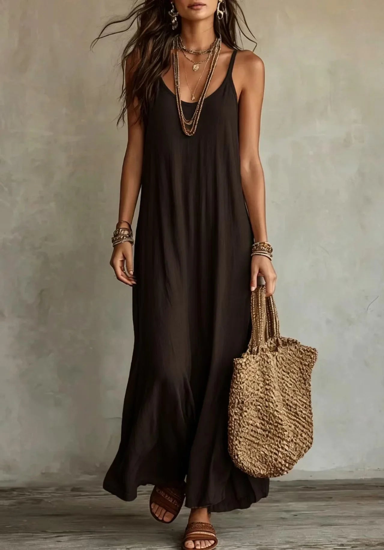 Haven Beck Women's Rhea Relaxed Cami Maxi Dress Sleeveless