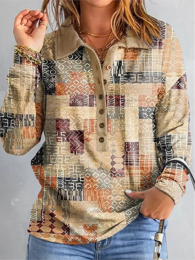 Women's Harlow Button Placket Shirt Wide Point Collar