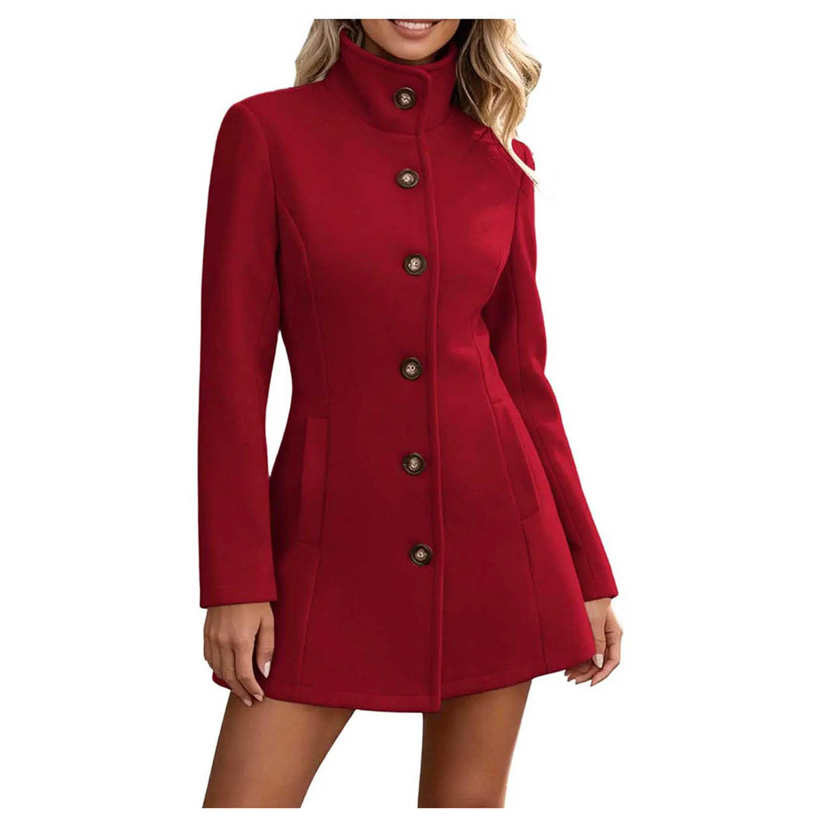 Women's Adeline Stand Collar Peacoat