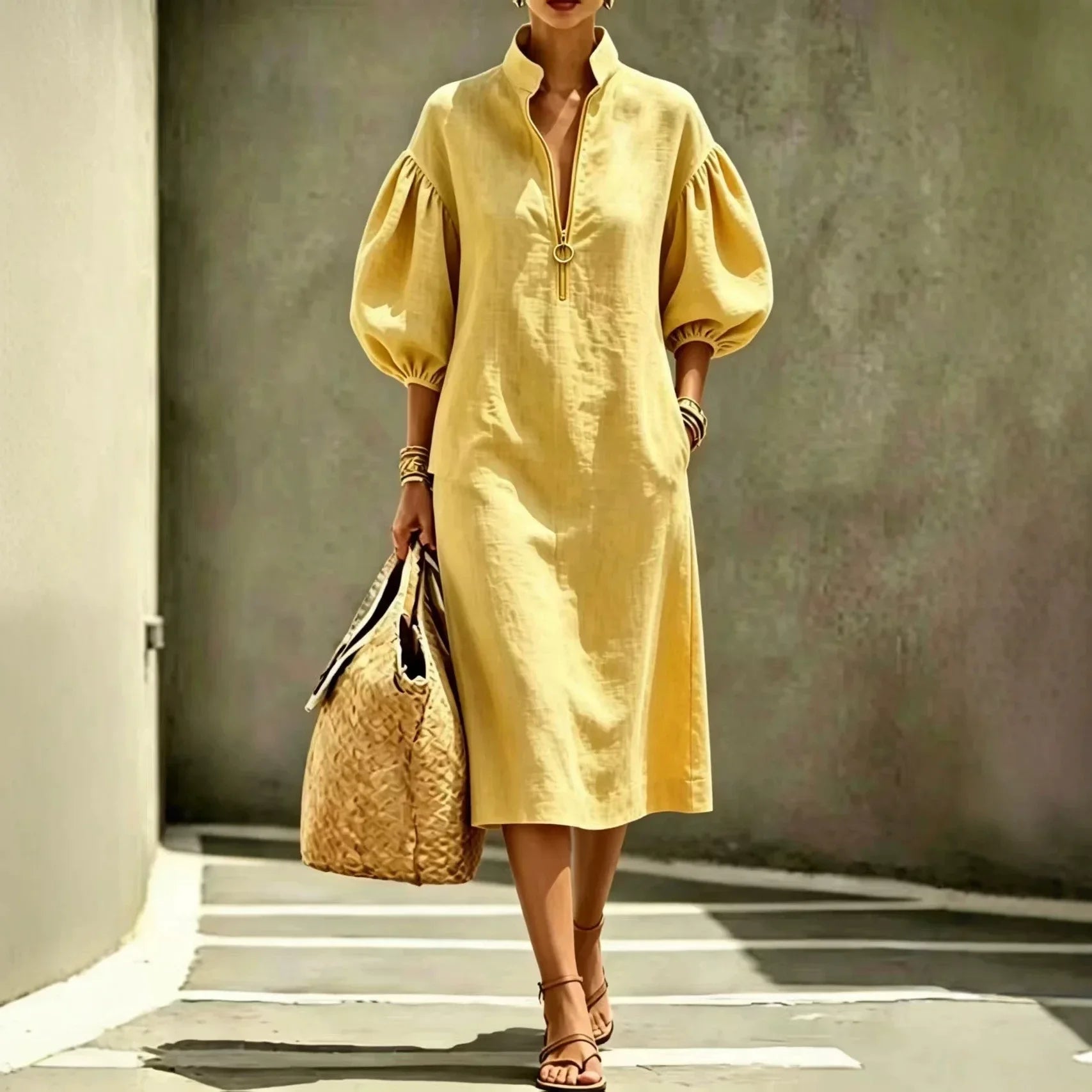 Haven Beck Madelyn Casual Chic Midi Dress