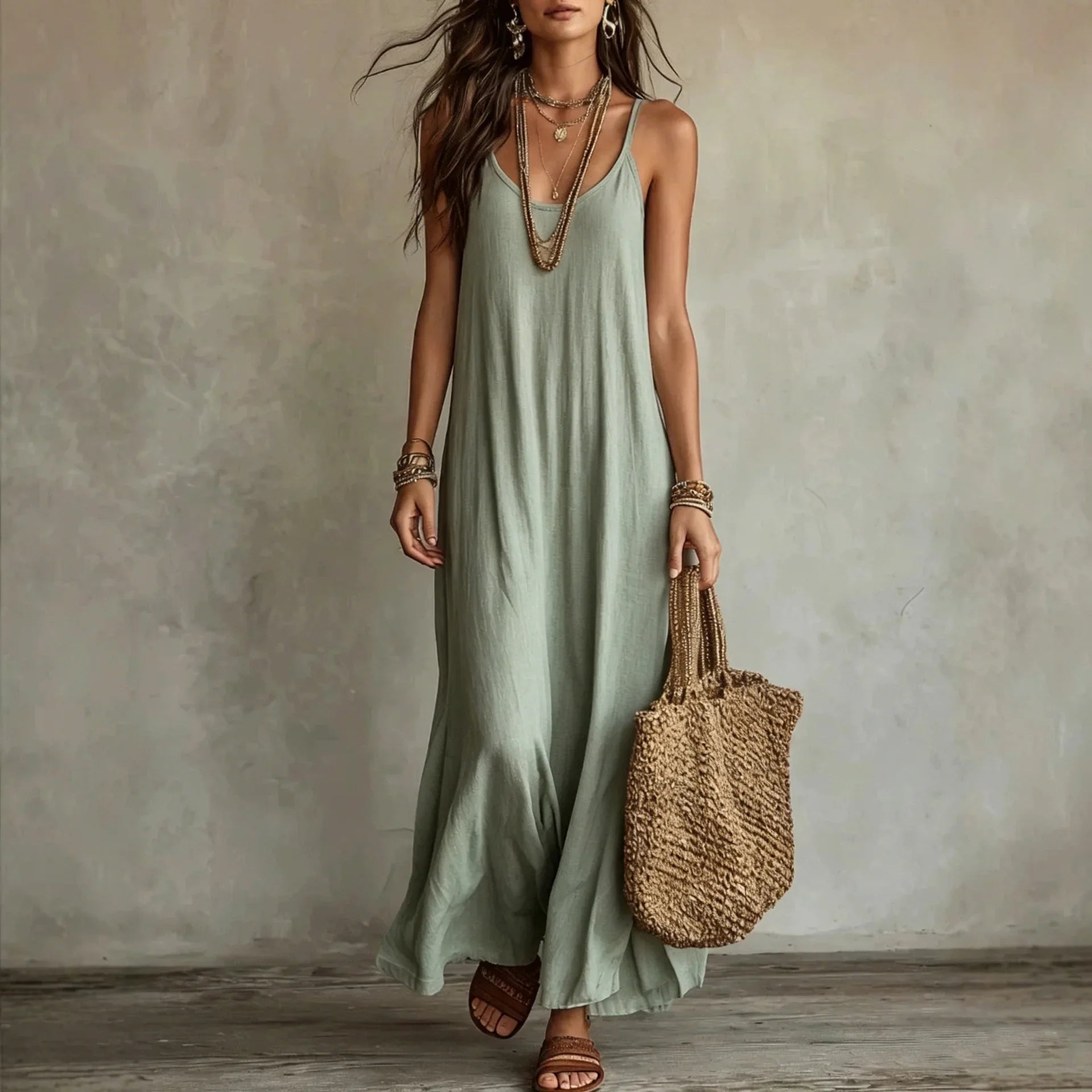 Haven Beck Women's Rhea Relaxed Cami Maxi Dress Sleeveless