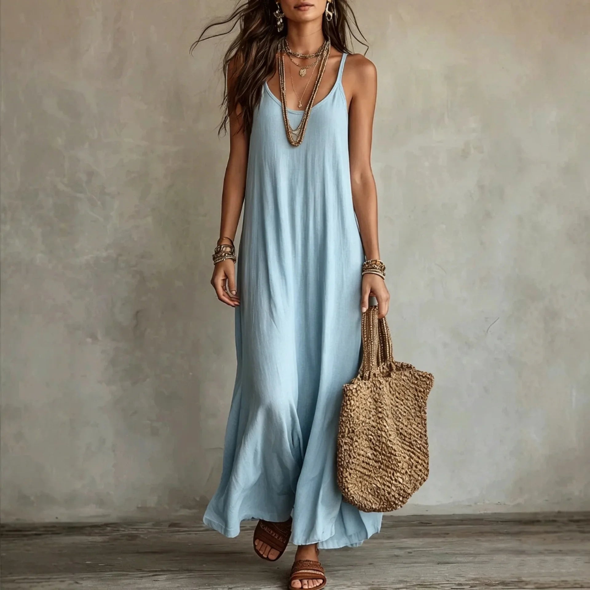Haven Beck Women's Rhea Relaxed Cami Maxi Dress Sleeveless