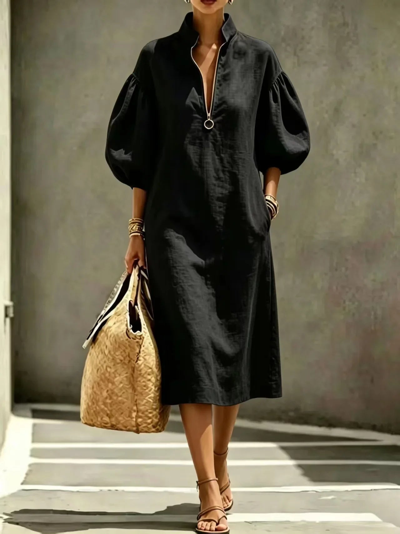 Haven Beck Madelyn Casual Chic Midi Dress