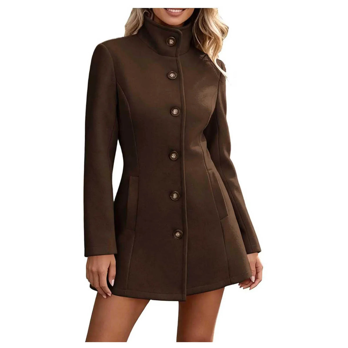 Women's Adeline Stand Collar Peacoat