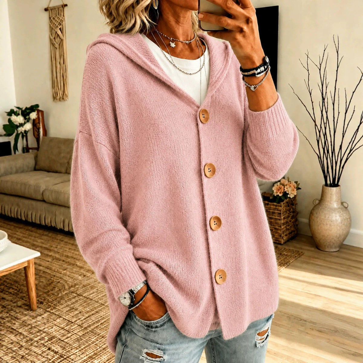 Haven Beck Women's Delia Knit Button Cardigan