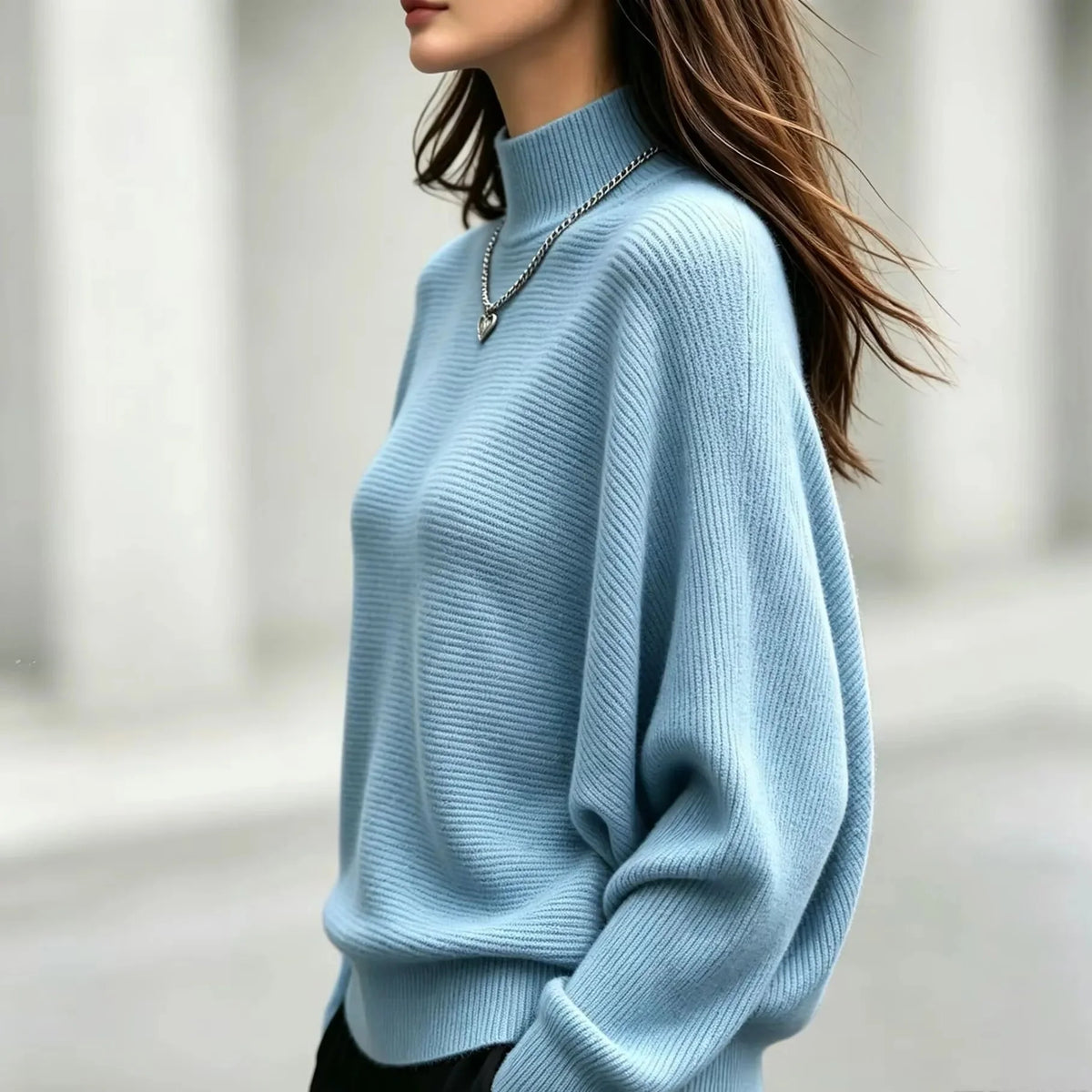 Haven Beck Women's Selah Ribbed Mock Neck Sweater