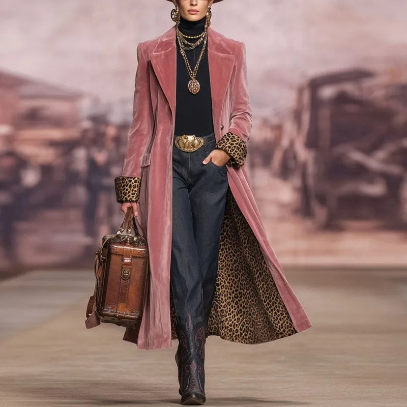 Women's Beatrix Velvet Duster Long Coat