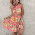 Mayberry Amber Halter Lace Flowy Draped Dress Women's