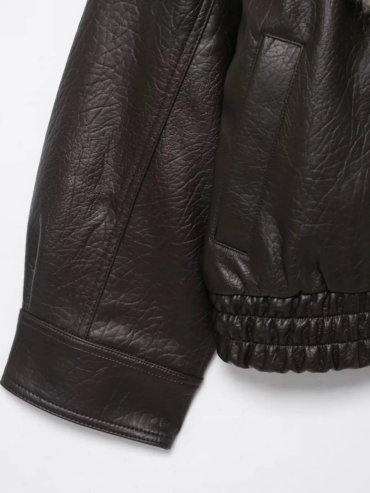 Haven Beck Women's Soerana Faux Leather Winter Jacket