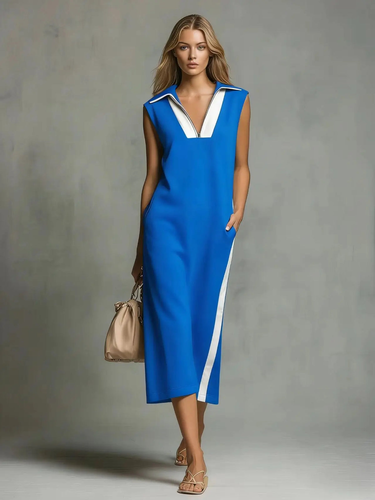 Women's Aniyah V Neck Maxi Shirt Dress