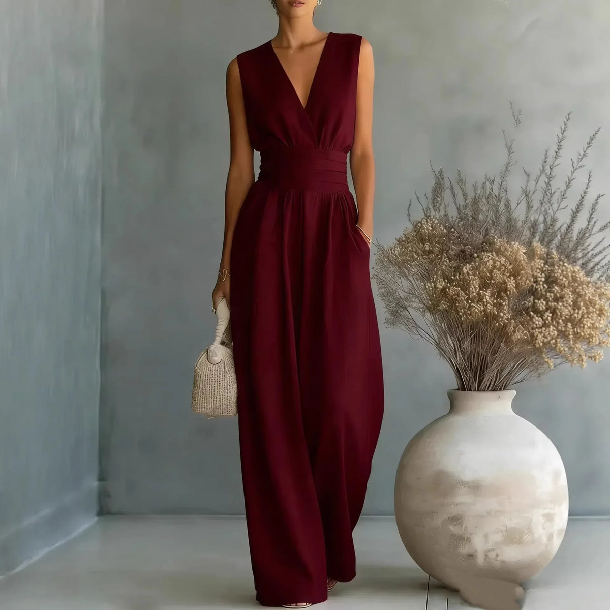 Haven Beck Lily Women's Sleeveless V-Neck Wide-Leg Jumpsuit
