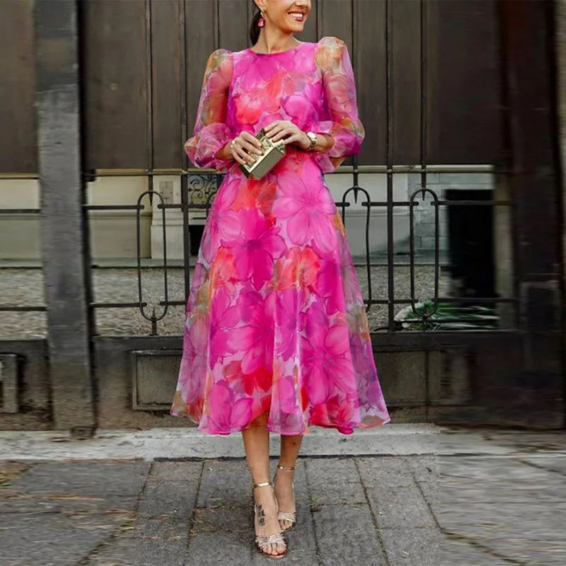 Blair Women's Formal Floral Midi Wedding Guest Dress