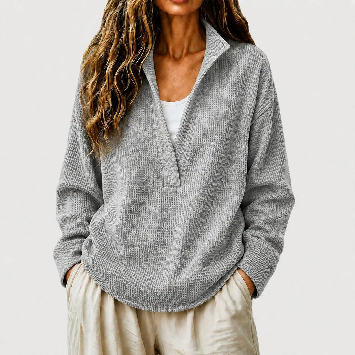 Haven Beck Women's Tessa Split Collar Pullover