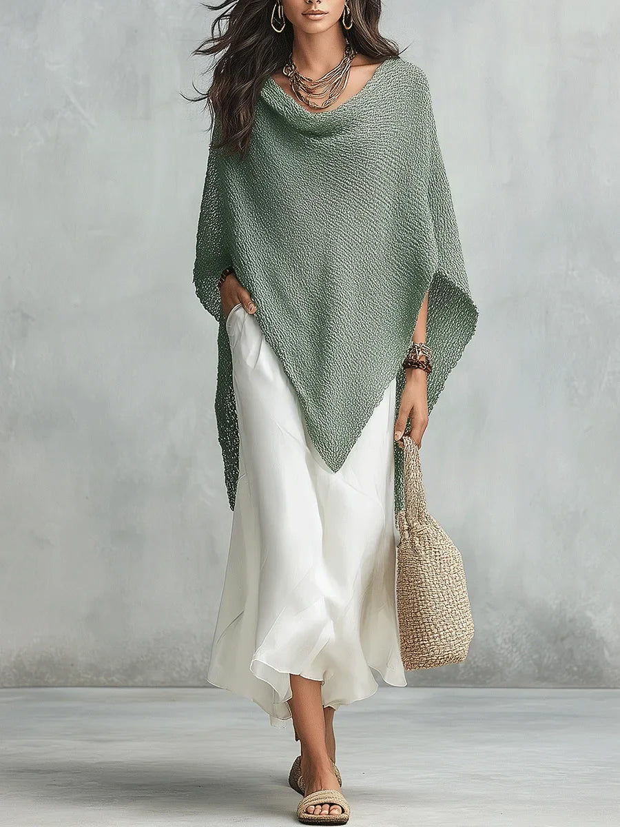Haven Beck Delaney Two-Piece Knit Poncho Maxi Dress Set