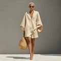 Haven Beck Estelle V-Neck Batwing Sleeve Matching Shorts Set